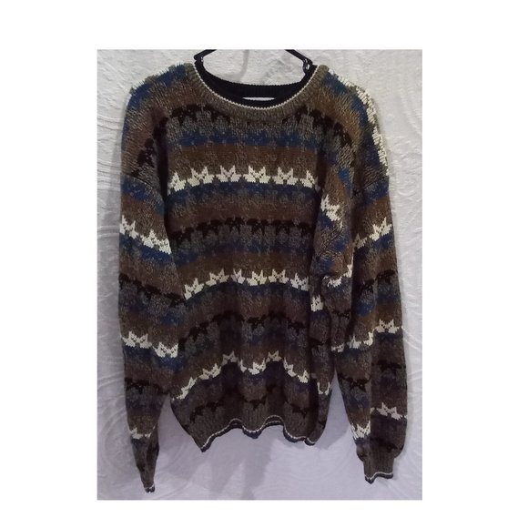 Vintage Trend Basics Nordic Fair Isle Design Knit Sweater Size Large Tall - Picture 1 of 8